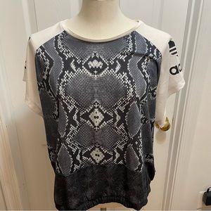 Adidas, snake print shirt, size L (US).